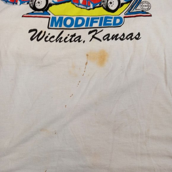 Vintage Modified Race Car Mod Class IMCA XL TShirt Grungy Wichita Kansas KS - Picture 3 of 10